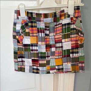 J. Crew Classic madras plaid mini skirt